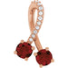 Ladies Natural Mozambique Garnet Natural Diamond Pendant (I1, G-H) — 14K Rose Gold
