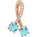 Ladies Natural Blue Zircon Natural Diamond Pendant (I1, G-H) — 14K Rose Gold