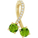 Ladies Natural Peridot Natural Diamond Pendant (I1, G-H) — 14K Yellow Gold