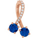 Ladies Natural Blue Sapphire Natural Diamond Pendant (I1, G-H) — 14K Rose Gold