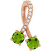 Ladies Natural Peridot Natural Diamond Pendant (I1, G-H) — 14K Rose Gold