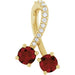 Ladies Natural Mozambique Garnet Natural Diamond Pendant (I1, G-H) — 14K Yellow Gold