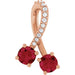 Ladies Natural Ruby Natural Diamond Pendant (I1, G-H) — 14K Rose Gold