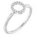 Ladies Natural Diamond Initial O Ring (I1, G-H) — 14K White Gold