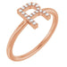 Ladies Natural Diamond Initial R Ring (I1, G-H) — 14K Rose Gold
