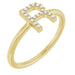 Ladies Natural Diamond Initial R Ring (I1, G-H) — 14K Yellow Gold