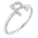 Ladies Natural Diamond Initial R Ring (I1, G-H) — Sterling Silver