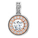 Ladies 14K White/ Natural Diamond Halo-Style Pendant (I1, G-H) — 14K White/Rose Gold