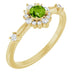 Ladies Natural Peridot Natural Diamond Halo-Style Ring (I1, G-H) — 14K Yellow Gold