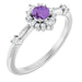 Ladies Natural Amethyst Natural Diamond Ring (I1, G-H) — Sterling Silver