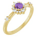 Ladies Natural Amethyst Natural Diamond Ring (I1, G-H) — 14K Yellow Gold