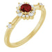 Ladies Natural Mozambique Garnet Natural Diamond Halo-Style Ring (I1, G-H) — 14K Yellow Gold