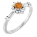 Ladies Natural Citrine Natural Diamond Halo-Style Ring (I1, G-H) — Sterling Silver