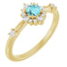 Ladies Natural Blue Zircon Natural Diamond Halo-Style Ring (I1, G-H) — 14K Yellow Gold