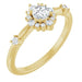 Ladies Natural White Sapphire Natural Diamond Halo-Style Ring (I1, G-H) — 14K Yellow Gold