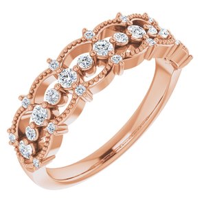 Ladies Natural Diamond Ring (SI2-SI3, G-H) — 14K Rose Gold