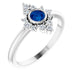 Ladies Natural Blue Sapphire Natural Diamond Ring (I1, G-H) — Sterling Silver