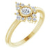 Ladies Natural White Sapphire Natural Diamond Ring (I1, G-H) — 14K Yellow Gold