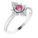 Ladies Natural Pink Tourmaline Natural Diamond Ring (SI2-SI3, G-H) — Platinum