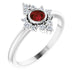 Ladies Natural Mozambique Garnet Natural Diamond Ring (SI2-SI3, G-H) — Platinum