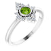 Ladies Natural Peridot Natural Diamond Ring (SI2-SI3, G-H) — Platinum
