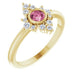 Ladies Natural Pink Tourmaline Natural Diamond Ring (I1, G-H) — 14K Yellow Gold