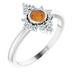 Ladies Natural Citrine Natural Diamond Ring (I1, G-H) — Sterling Silver