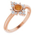 Ladies Natural Citrine Natural Diamond Ring (I1, G-H) — 14K Rose Gold
