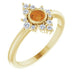 Ladies Natural Citrine Natural Diamond Ring (I1, G-H) — 14K Yellow Gold