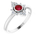 Ladies Natural Ruby Natural Diamond Ring (SI2-SI3, G-H) — Platinum