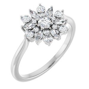 Ladies Natural Diamond Vintage-Inspired Ring (SI2-SI3, GHI) — Sterling Silver