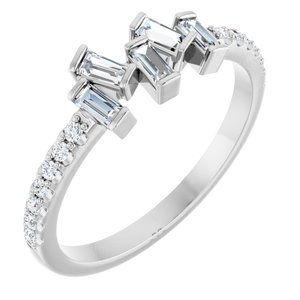 Ladies Natural Diamond Scattered Ring (SI2-SI3, GHI) — Platinum