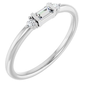 Ladies Natural Diamond Stackable Ring (SI2-SI3, GHI) — Platinum