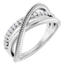 Ladies Natural Diamond Criss-Cross Ring (SI2-SI3, G-H) — Sterling Silver
