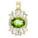 Ladies Natural Peridot Natural Diamond Pendant (I1, G-H, Ghi) — 14K Yellow Gold