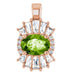 Ladies Natural Peridot Natural Diamond Pendant (I1, G-H, Ghi) — 14K Rose Gold