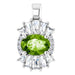 Ladies Natural Peridot Natural Diamond Pendant (I1, G-H, Ghi) — Sterling Silver