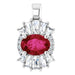 Ladies Natural Ruby Natural Diamond Pendant (Si2-Si3, G-H, Ghi) — Platinum