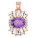Ladies Natural Amethyst Natural Diamond Pendant (I1, G-H, Ghi) — 14K Rose Gold
