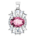 Ladies Natural Pink Tourmaline Natural Diamond Pendant (Si2-Si3, G-H, Ghi) — Platinum