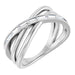 Ladies Natural Diamond Criss-Cross Ring (SI2-SI3, G-H) — Sterling Silver