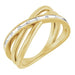 Ladies Natural Diamond Criss-Cross Ring (SI2-SI3, G-H) — 14K Yellow Gold