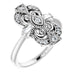 Ladies Natural Diamond Vintage-Inspired Ring (SI2-SI3, GHI) — Sterling Silver