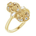 Ladies Natural Diamond Vintage-Inspired Ring (SI2-SI3, GHI) — 14K Yellow Gold