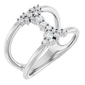 Ladies Natural Diamond Negative Space Ring (SI2-SI3, G-H) — Platinum