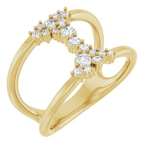 Ladies Natural Diamond Negative Space Ring (I1, G-H) — 14K Yellow Gold