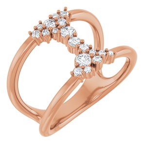 Ladies Natural Diamond Negative Space Ring (I1, G-H) — 14K Rose Gold