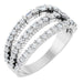 Ladies Natural Diamond Stacked Ring (SI2-SI3, GHI) — Sterling Silver