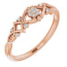 Ladies Natural Diamond Vintage-Inspired Ring (I1, G-H) — 14K Rose Gold