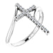Ladies Natural Diamond Cross Ring (I1, G-H) — Sterling Silver